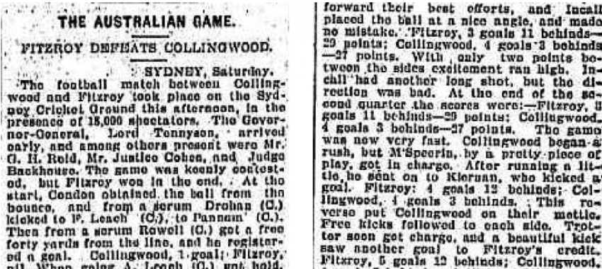 Collingwood tackles Fitzroy...in 1903...in Sydney