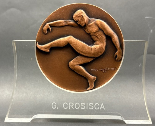 One of the two 1990 Premiership medals awarded to Gavin Crosisca, and now donated to Collingwood